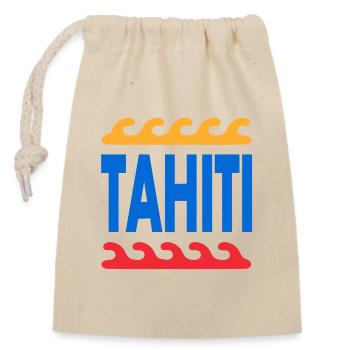 Tahiti - French Polynesia - Polynesien - Strand - Verschließbarer Geschenkbeutel aus Baumwolle (14x20cm) - Natur - Vorne