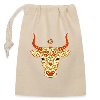 vache sacrée , illustration artistique - Sac cadeau en coton avec cordon (14 x 20 cm) - nature - Devant
