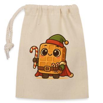 Christmas Waffle - Closable cotton gift bag (14x20cm) - nature - Front