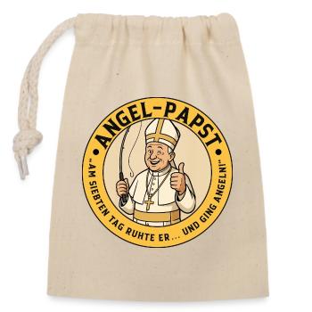 L’Ange Pape - Motif amusant pour les pêcheurs - Sac cadeau en coton avec cordon (14 x 20 cm) - nature - Devant