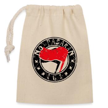 No Pasaran 161 Logo - Closable cotton gift bag (14x20cm) - nature - Front