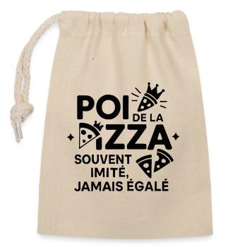 Pizza Couronne Souvenir Unique - Sac cadeau en coton avec cordon (14 x 20 cm) - nature - Devant