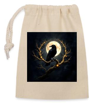 Raven on the Illuminated Moon - Closable cotton gift bag (14x20cm) - nature - Front