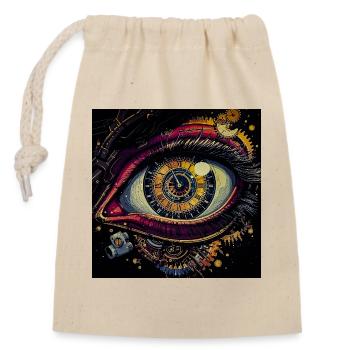 Zeit Augen Bewegung - Verschließbarer Geschenkbeutel aus Baumwolle (14x20cm) - Natur - Vorne