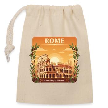Rome Colosseum Italy Vintage Travel  Art - Closable cotton gift bag (14x20cm) - nature - Front