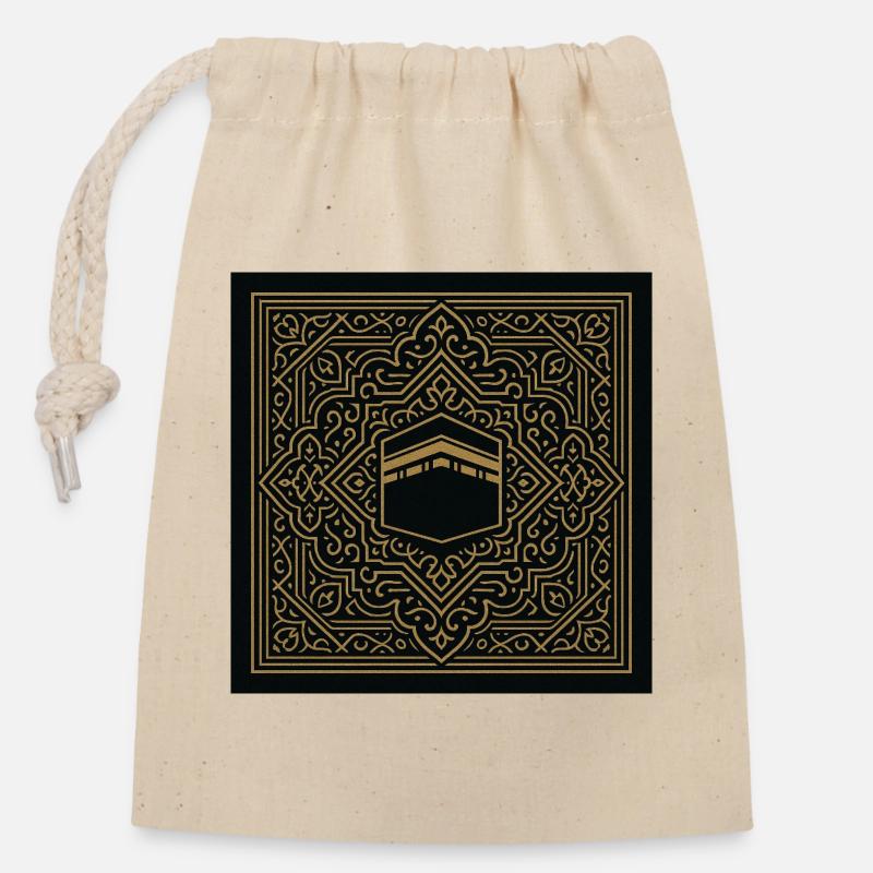 La Mecque - Sac cadeau en coton avec cordon (14 x 20 cm) - nature