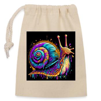 Snail - Closable cotton gift bag (14x20cm) - nature - Front