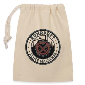 Ruhrpott Real Malocher Patch - Sac cadeau en coton avec cordon (14 x 20 cm) - nature - Devant
