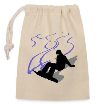 Planche à neige - Sac cadeau en coton avec cordon (14 x 20 cm) - nature - Devant