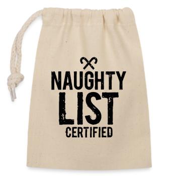 Naughty List Certified Naughty Christmas Quote - Closable cotton gift bag (14x20cm) - nature - Front
