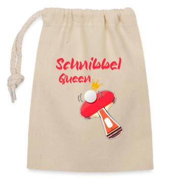Table tennis - Closable cotton gift bag (14x20cm) - nature - Front