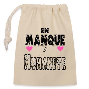 Lacking humanity - Closable cotton gift bag (14x20cm) - nature - Front