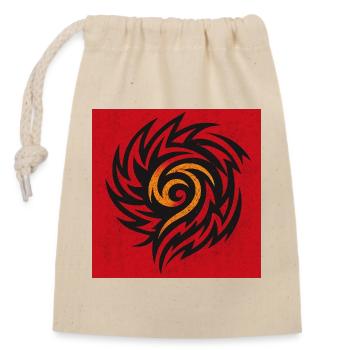 Flammenspirale Tribal - Verschließbarer Geschenkbeutel aus Baumwolle (14x20cm) - Natur - Vorne
