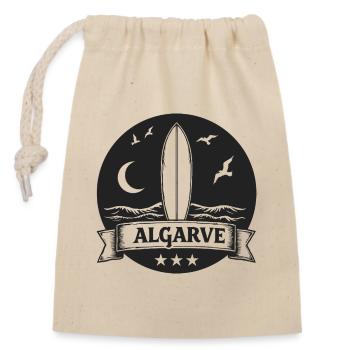 Algarve Surfers Surf Surfboards and Waves - Closable cotton gift bag (14x20cm) - nature - Front