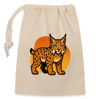 Lynx in sunset shade - Closable cotton gift bag (14x20cm) - nature - Front