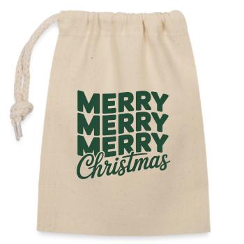 Joyeux Noël - Sac cadeau en coton avec cordon (14 x 20 cm) - nature - Devant