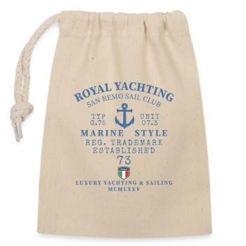 Emblème Yacht Marine Ancre - Sac cadeau en coton avec cordon (14 x 20 cm) - nature - Devant