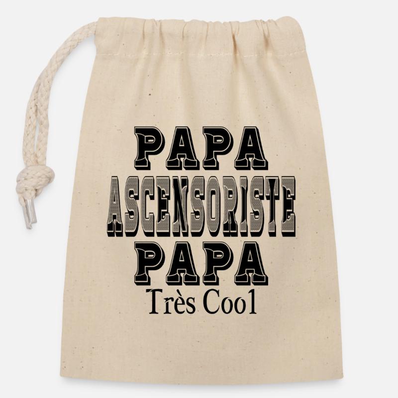 Lift Dad Very Cool Dad - Closable cotton gift bag (14x20cm) - nature