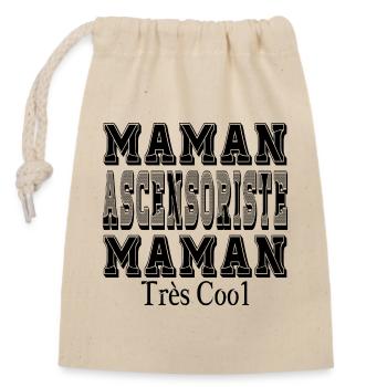 Lift Operator Mom Very Cool Mom - Closable cotton gift bag (14x20cm) - nature - Front