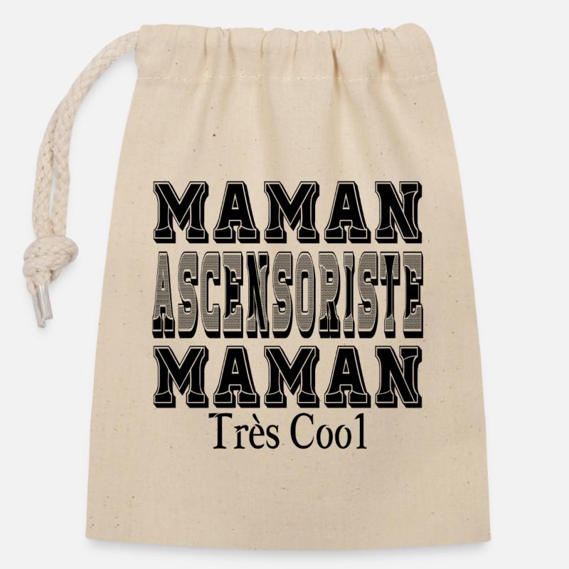 Lift Operator Mom Very Cool Mom - Closable cotton gift bag (14x20cm) - nature