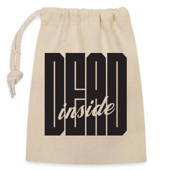Dead Inside bold logo - Closable cotton gift bag (14x20cm) - nature - Front
