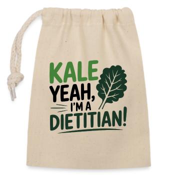 KALE YEAH I'M A DIETITIAN Nutrition Professional  - Sac cadeau en coton avec cordon (14 x 20 cm) - nature - Devant
