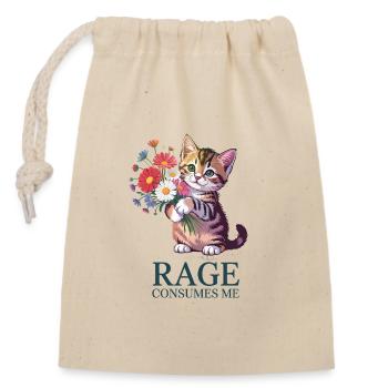 Rage Consumes me - Funny Cat T-Shirt - Closable cotton gift bag (14x20cm) - nature - Front