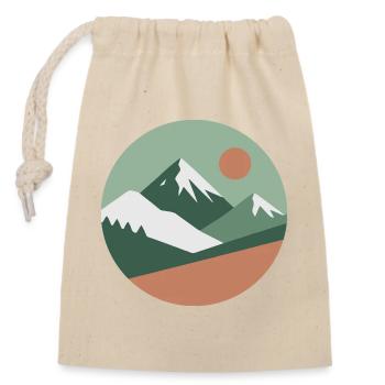 Scandinavian Mountain | Nordic Colors - Closable cotton gift bag (14x20cm) - nature - Front