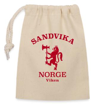 Sandvika Norge, Norvège - Sac cadeau en coton avec cordon (14 x 20 cm) - nature - Devant