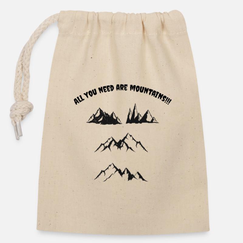 All_you_need - Sac cadeau en coton avec cordon (14 x 20 cm) - nature