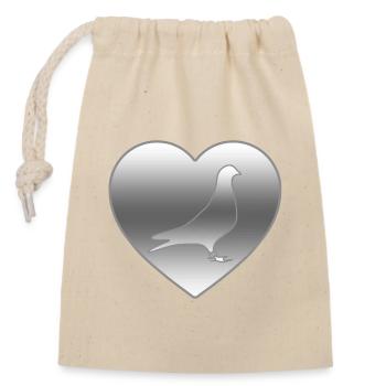 Colombes - Sac cadeau en coton avec cordon (14 x 20 cm) - nature - Devant