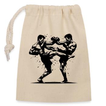 Doppelschlag Thai Boxing der Ring brennt heftig - Verschließbarer Geschenkbeutel aus Baumwolle (14x20cm) - Natur - Vorne