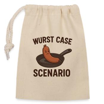 Scénario de la Caisse de la Saucisse - Sac cadeau en coton avec cordon (14 x 20 cm) - nature - Devant