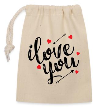 I Love You Declaration Romantic Love Passion - Closable cotton gift bag (14x20cm) - nature - Front