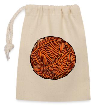 Orange Yarn Ball Art - Closable cotton gift bag (14x20cm) - nature - Front