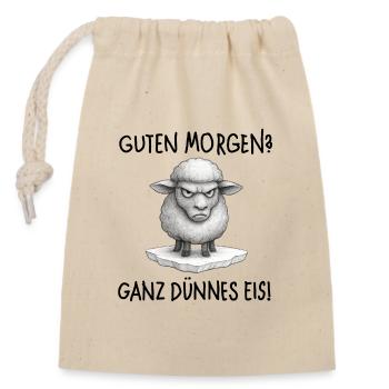 Grimmiges Schaf auf Eisplattform…. Guten Morgen ?  - Closable cotton gift bag (14x20cm) - nature - Front
