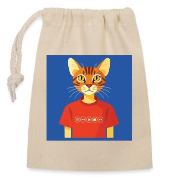 HUMAN CAT - baby & kids - Sac cadeau en coton avec cordon (14 x 20 cm) - nature - Devant