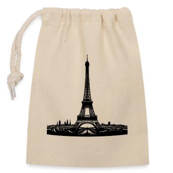 Tour Eiffel française attirante dans le Paris typique - Sac cadeau en coton avec cordon (14 x 20 cm) - nature - Devant