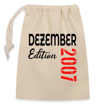 19th birthday December 2007 - Closable cotton gift bag (14x20cm) - nature - Front