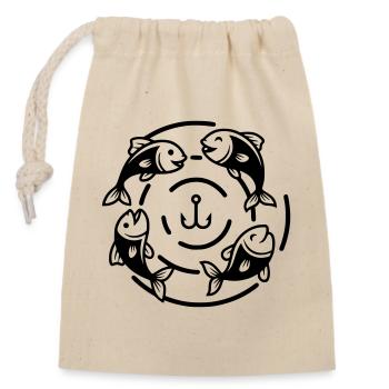 Angler Drill Rod Big Fish - Closable cotton gift bag (14x20cm) - nature - Front