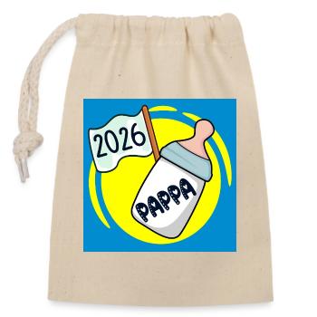 Dad 2026 Family - Closable cotton gift bag (14x20cm) - nature - Front