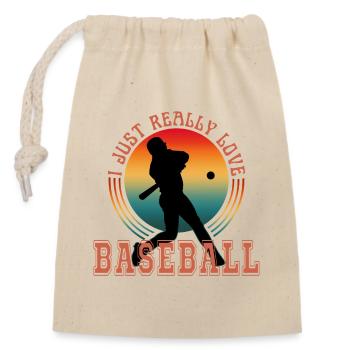 I JUST REALLY LOVE BASEBALL - Closable cotton gift bag (14x20cm) - nature - Front