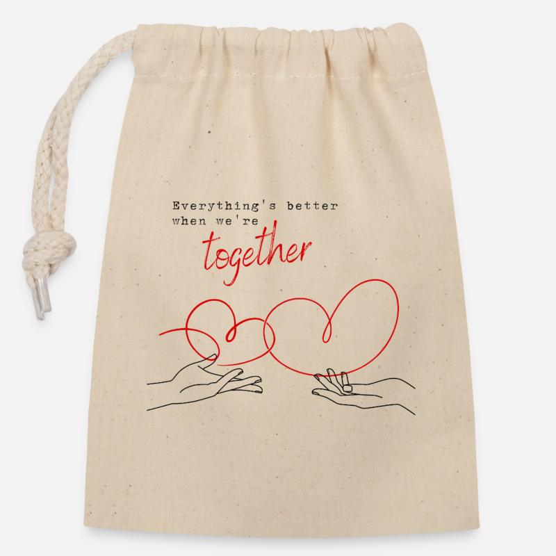 Everything's Better When We're Together - Verschließbarer Geschenkbeutel aus Baumwolle (14x20cm) - Natur