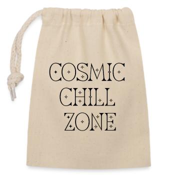 Cosmic Chill Zone – Ambiances spirituelles de détente - Sac cadeau en coton avec cordon (14 x 20 cm) - nature - Devant