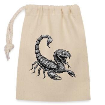 Polygone géométrique du scorpion - Sac cadeau en coton avec cordon (14 x 20 cm) - nature - Devant