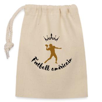 Quarterback in action - Closable cotton gift bag (14x20cm) - nature - Front