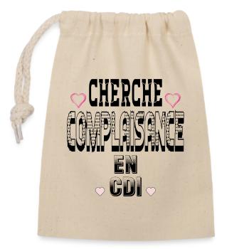 Cherche Complaisance en CDI - Sac cadeau en coton avec cordon (14 x 20 cm) - nature - Devant