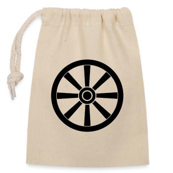 Wagon wheel - Closable cotton gift bag (14x20cm) - nature - Front