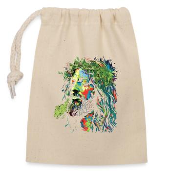 Explosion des couleurs rastafari de Jésus - Sac cadeau en coton avec cordon (14 x 20 cm) - nature - Devant