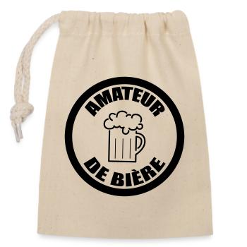 Bierliebhaber | Alkohol - Verschließbarer Geschenkbeutel aus Baumwolle (14x20cm) - Natur - Vorne
